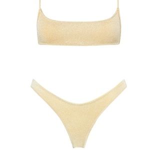 TRIANGL Mica Gold Bikini - Size Small - Cheeky Bottom